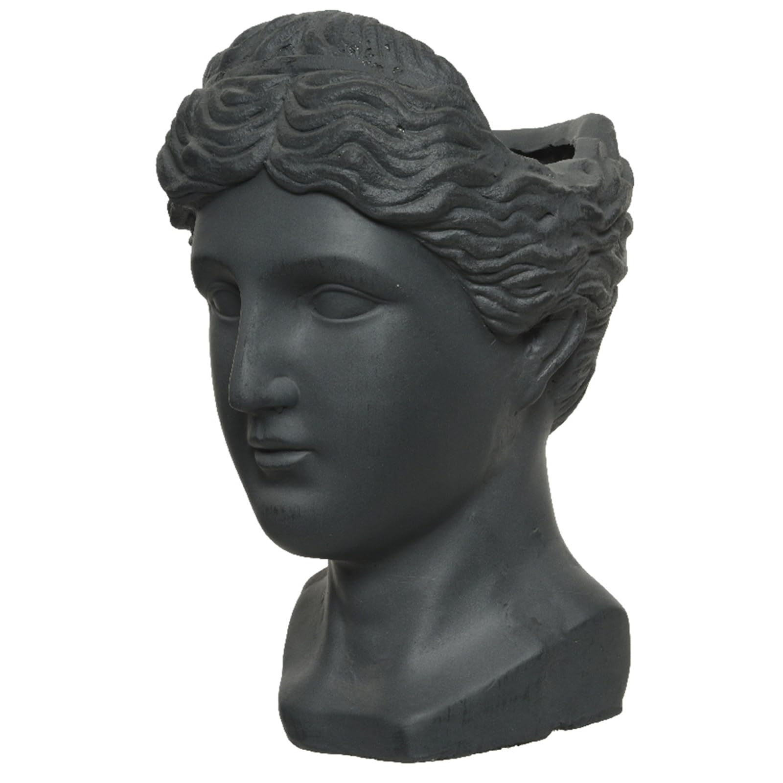Decorative Resin Head Planter - 39cm Black for Home & Garden Decor