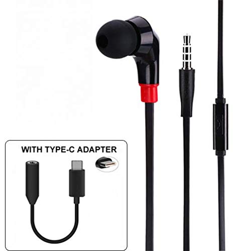 Type-C Mono Headset Adapter with Mic for Moto Z2 Force - Single Earbud Hi-Fi Audio Earphone | Hands-Free Calling & Music Listening for Motorola Moto Z2 Force | Perfect for Driving, Gaming & Work Calls