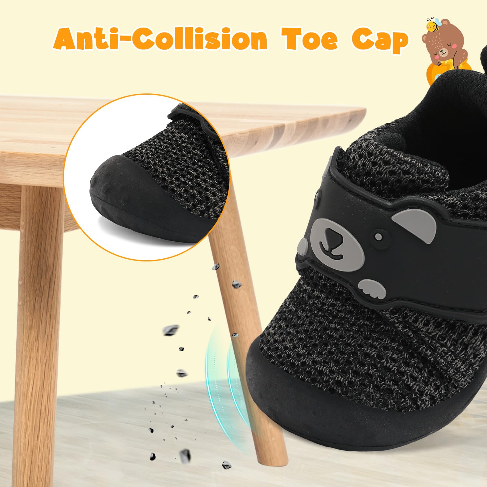 FEETCITY Baby Walking Shoes - Wide Fit Infant Sneakers for Boys & Girls | Breathable Barefoot Toddler Shoes | Slip-On Crib Shoes for First Steps & Playtime
