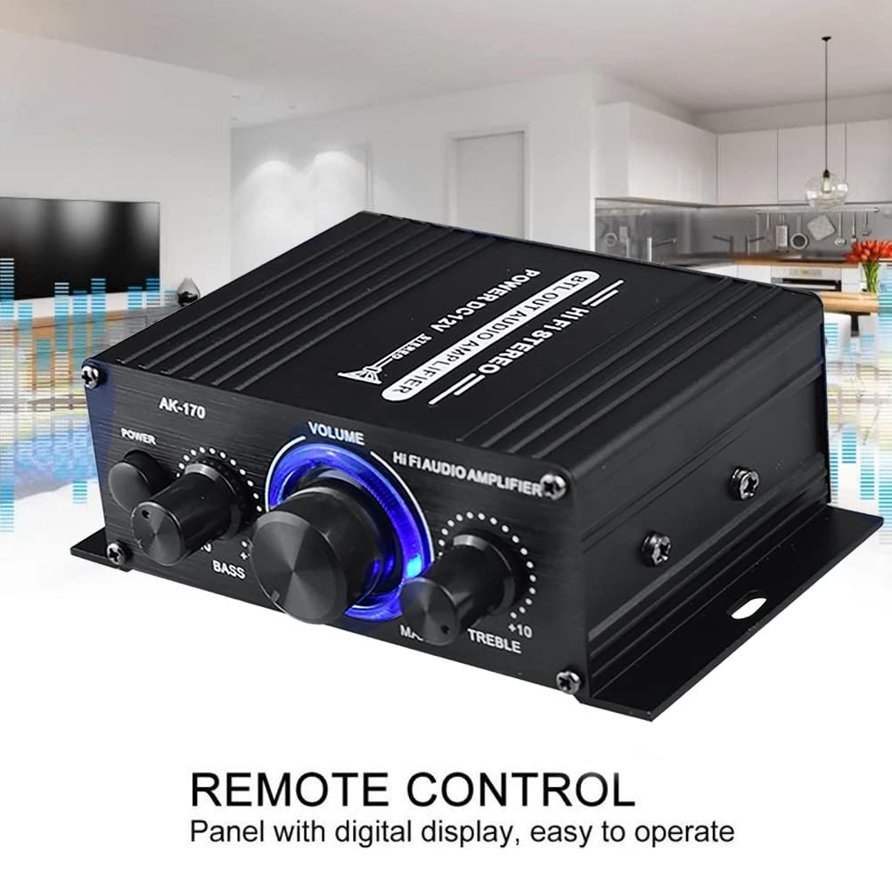 Luejnbogty 170W Wireless HiFi Stereo Audio Power Amplifier - Home & Car Use with Bluetooth Input for Speakers, Subwoofers & Sound Systems | Perfect for Home Theater, Garage & Outdoor Parties