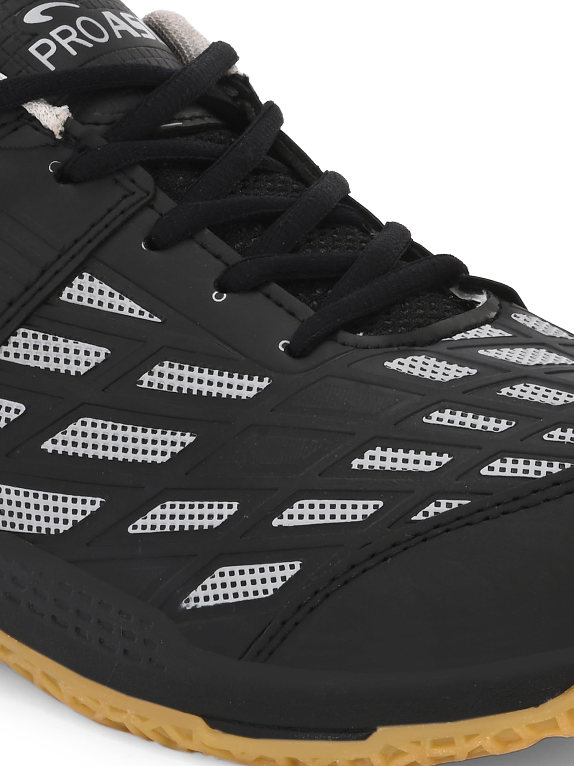 Pro ASE Non-Marking Badminton Shoes - Lightweight & Durable Indoor Court Shoes for Squash, Table Tennis, Pickleball | X-Cushion Technology, Active Grip Sole, Toe Assist | Men's & Women's Unisex Sports Shoes in Blue & Black | Perfect for Gym, Training & Competitive Play