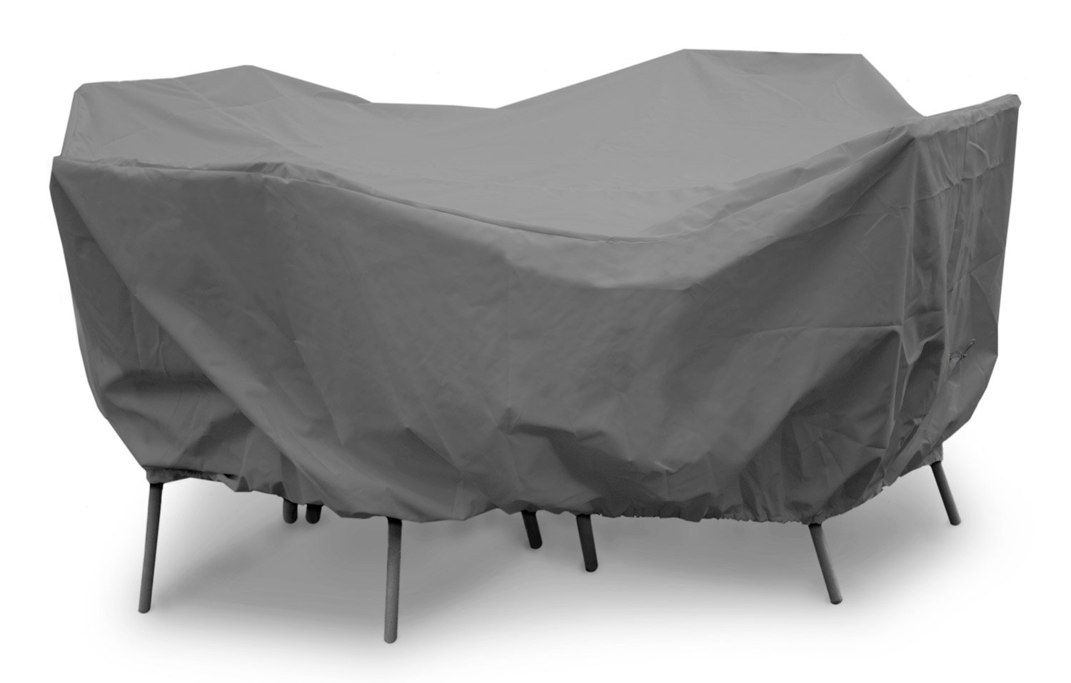 Weathermax 81152 48-Inch Round Table Cover - 82-Inch Diameter, 28-Inch Height, Charcoal Gray - Waterproof Outdoor Dining Set Protector for Patio, Garden, and Backyard Use