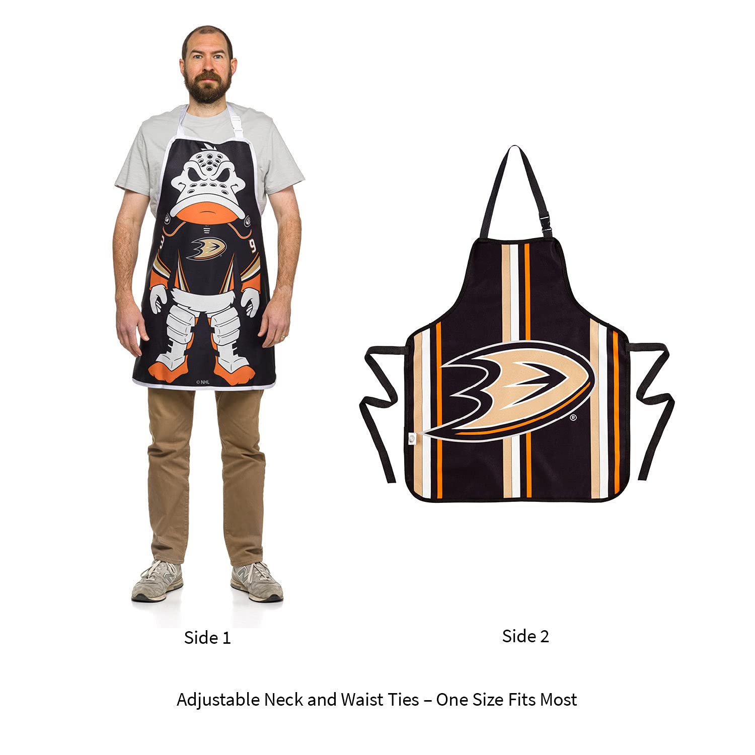 Anaheim Ducks Team Sports America Double-Sided Apron - Perfect for Game Day Parties, Cooking, and Grilling