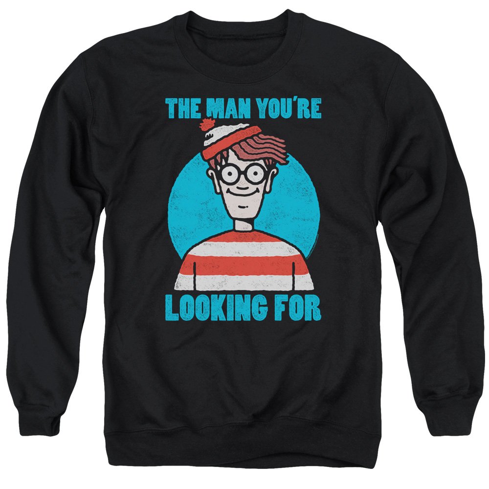Where's Waldo? Unisex Adult Crewneck Sweatshirt for Men & Women - Casual Graphic Novel Inspired Pullover for Halloween Costume, Book Lover Gift & Pop Culture Fashion