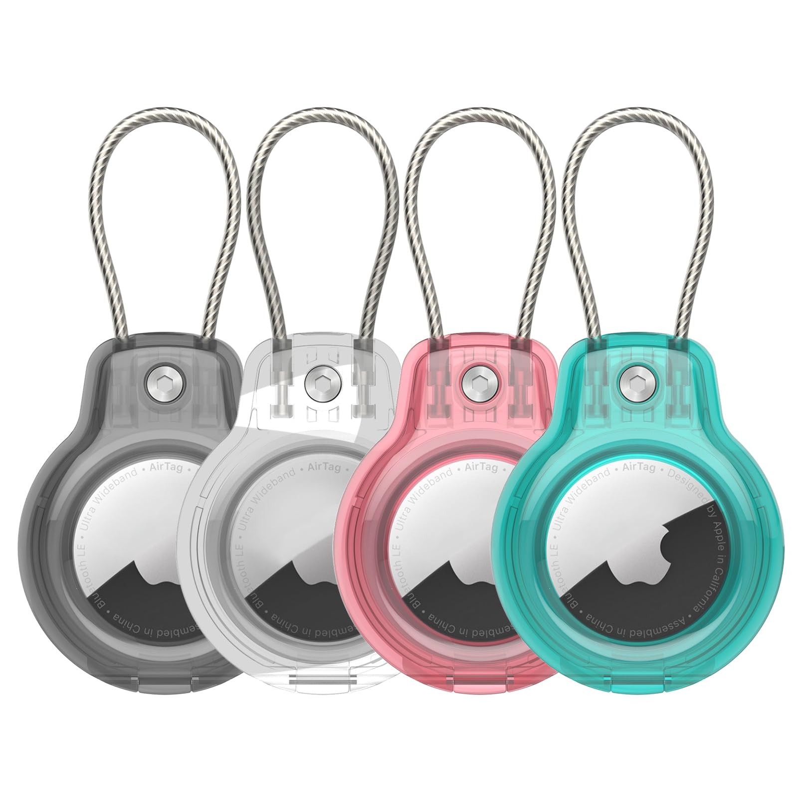 Apple AirTag Holder with Wire Cable - Secure Keychain Case for Keys, Luggage & Travel Accessories | Durable Anti-Loss Tracker Cover for Everyday Use