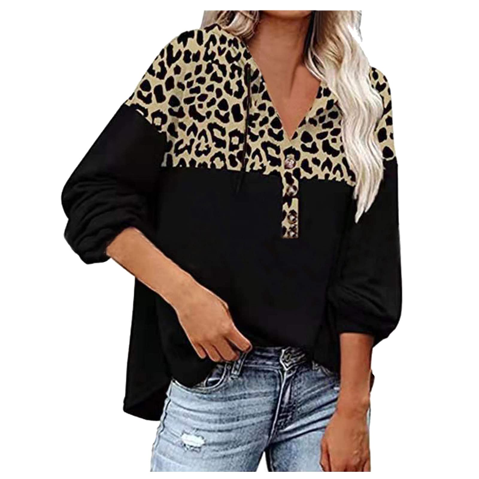 Women's Printed Blouse - Fashion Lapel Neck Long Sleeve Cotton T-Shirt | Casual Loose Fit Top for Work, Dating & Everyday Wear