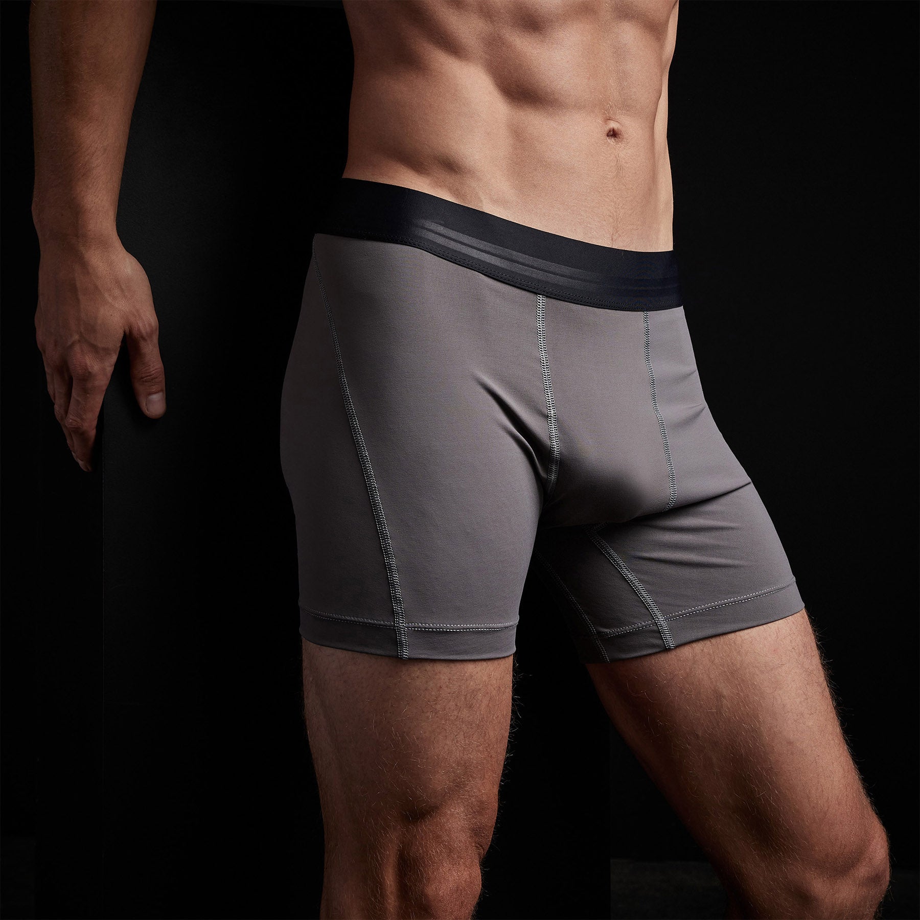Cool Touch Sport Boxer Shorts for Men - Breathable & Moisture-Wicking - Raccoon Grey - Perfect for Gym, Running & Everyday Comfort