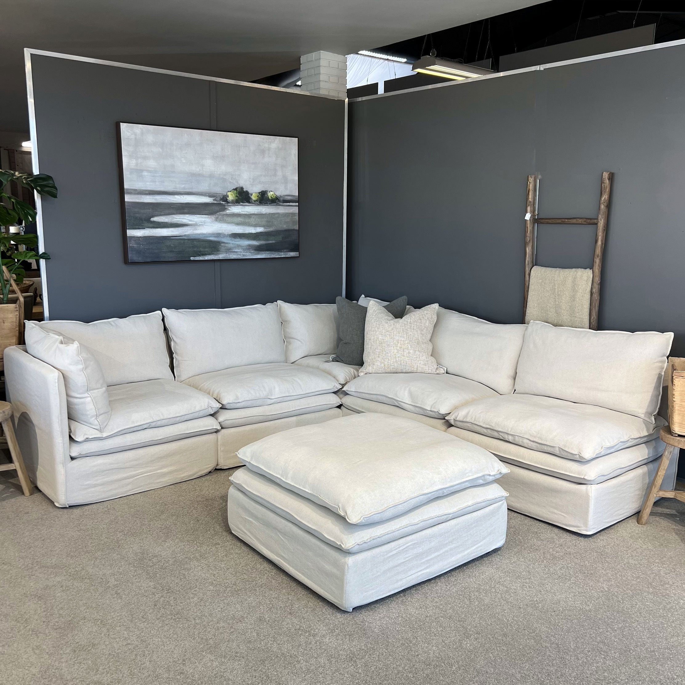 Laguna Sectional Sofa with Ottoman - Modern Corner Couch for Living Room, Family Room & Lounge | Comfortable L-Shaped Sofa Set with Open End Design