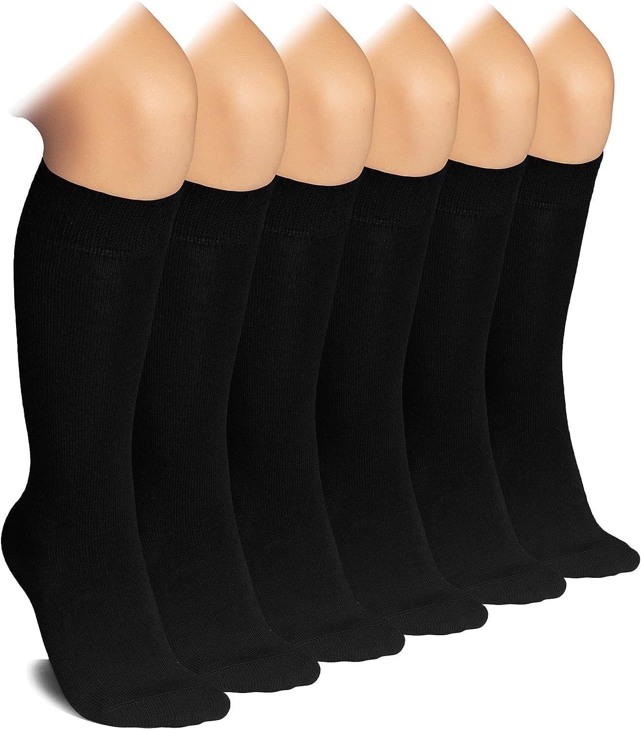 Truebuy® Kids Girls Knee High Socks 3-Pack - Soft Cotton Thigh Grip School Socks for Ages 2-15 - Perfect for School Uniforms, Ballet & Everyday Wear
