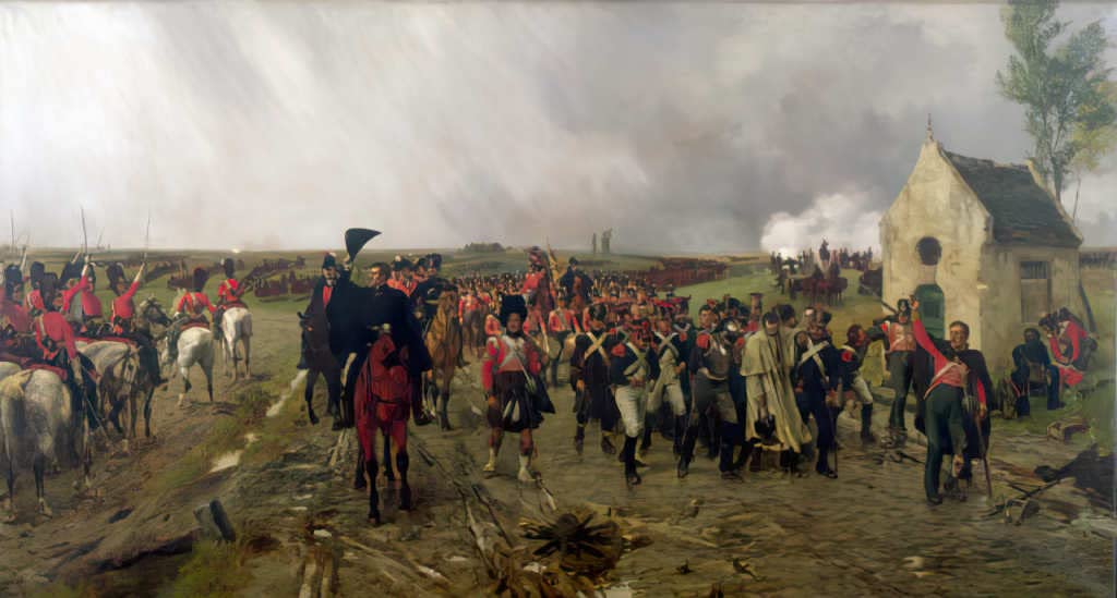 Ernest Crofts Wellington's March from Quatre Bras to Waterloo 1878 Fine Art Print - 39.4x21.7 inch (100x55 cm) Wall Poster - Vintage Battle Painting for Home, Office & Gallery Decor