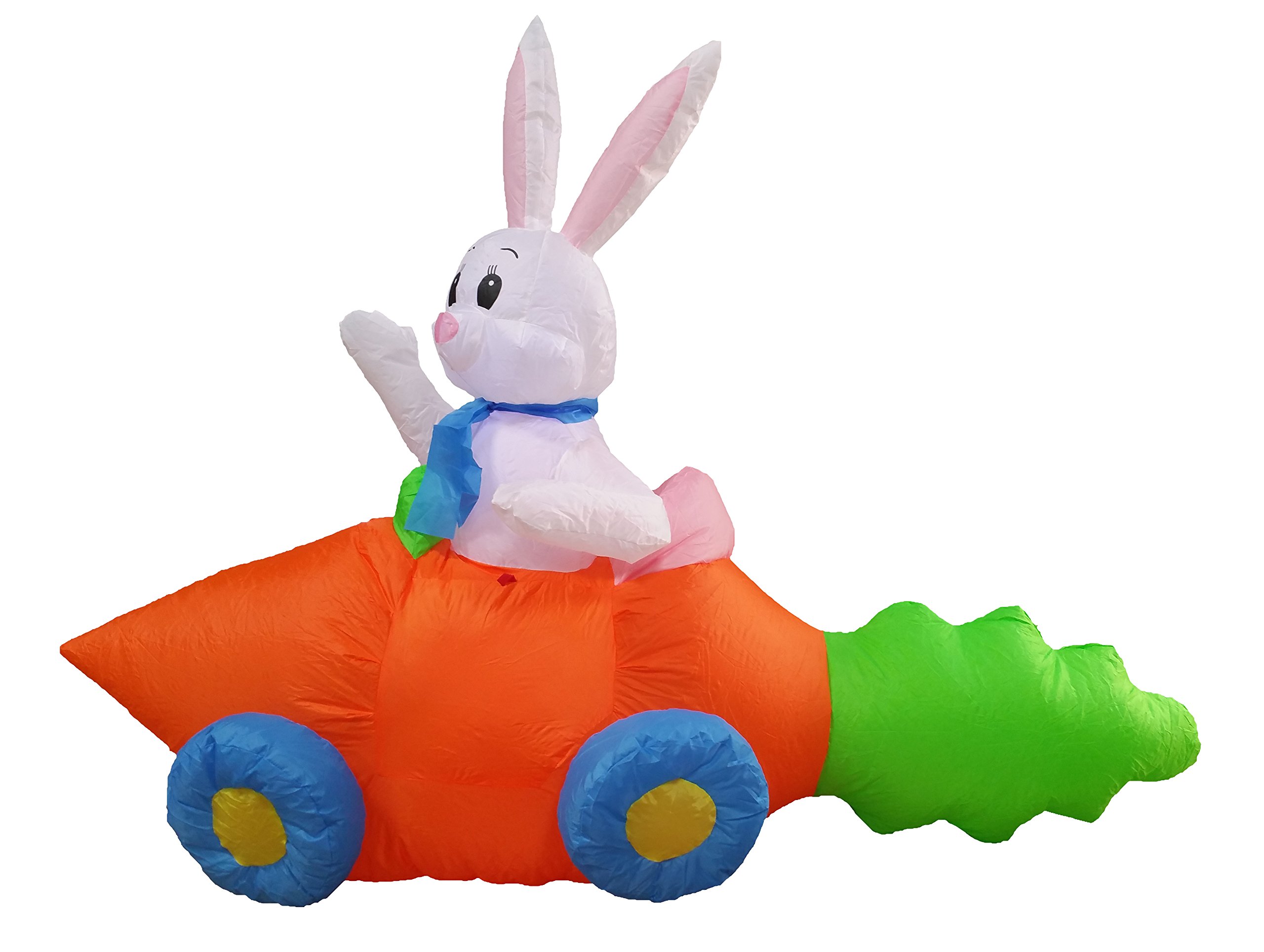 5ft LED Lighted Easter Inflatable Bunny in Carrot - Outdoor Indoor Holiday Decor for Yard, Lawn, Party, Home - Perfect for Easter Celebrations, Spring Decorations & Family Gatherings