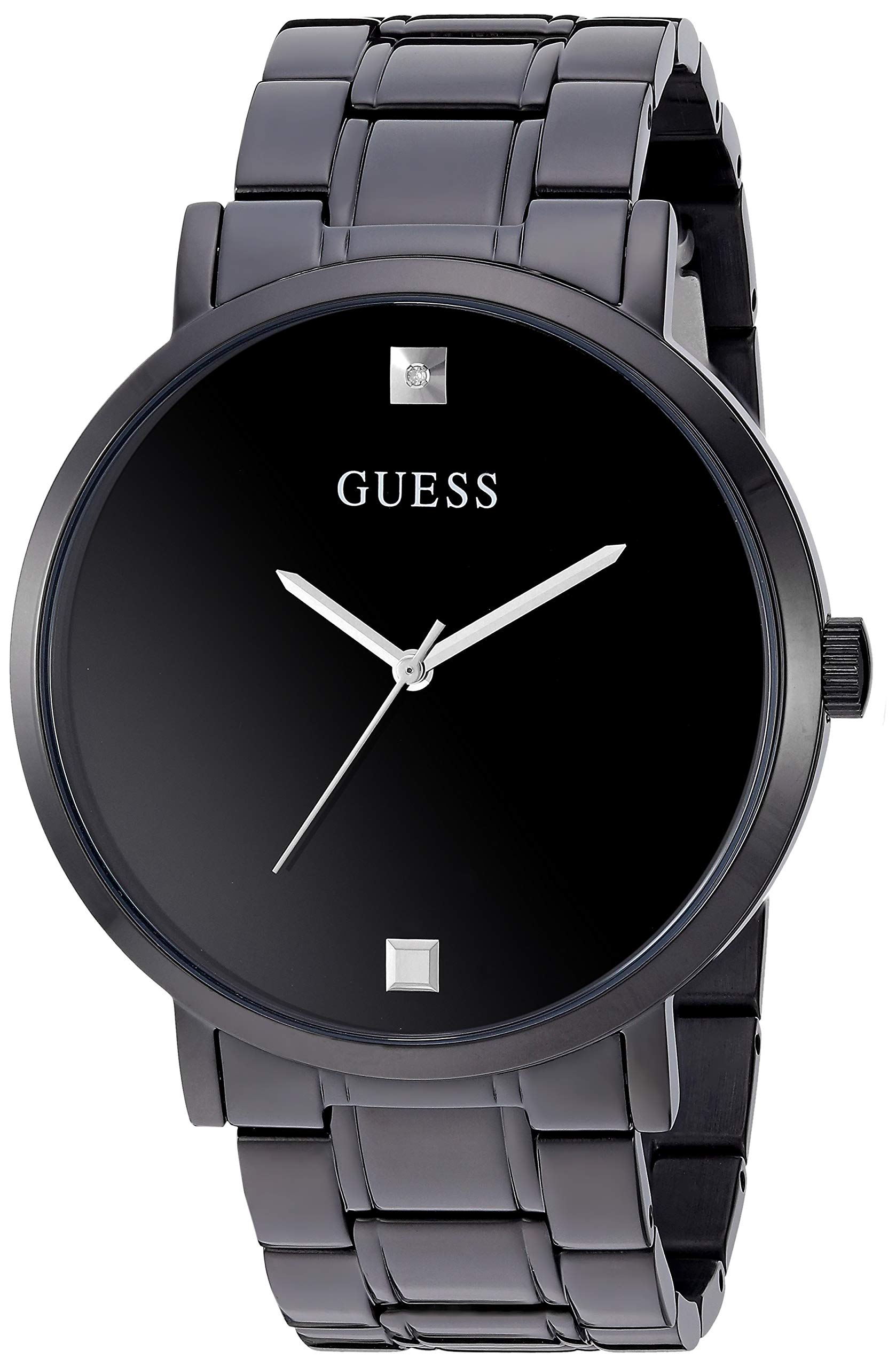 GUESS Men's Stainless Steel Watch with Genuine Diamond Dial - Luxury Dress Watch for Business, Formal Events & Gifts