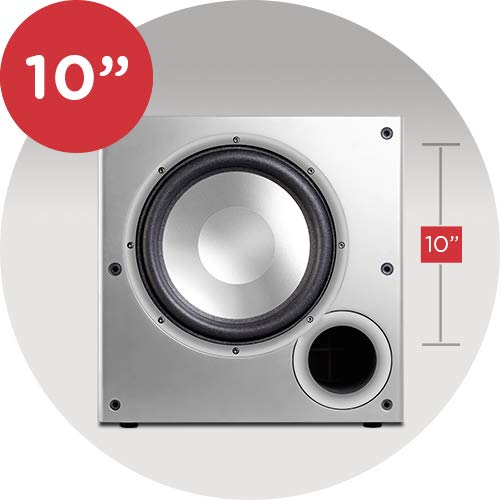Polk Audio PSW 10E Active Subwoofer 100W for Home Theater & Music Systems - Black | Powerful Bass for Movies, Gaming & Music Listening