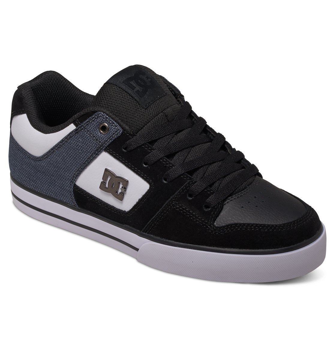 DC Shoes Pure Trainers - White & Black Men's Sneakers | UK 7 | Lightweight Comfortable Gym Shoes for Running & Workouts