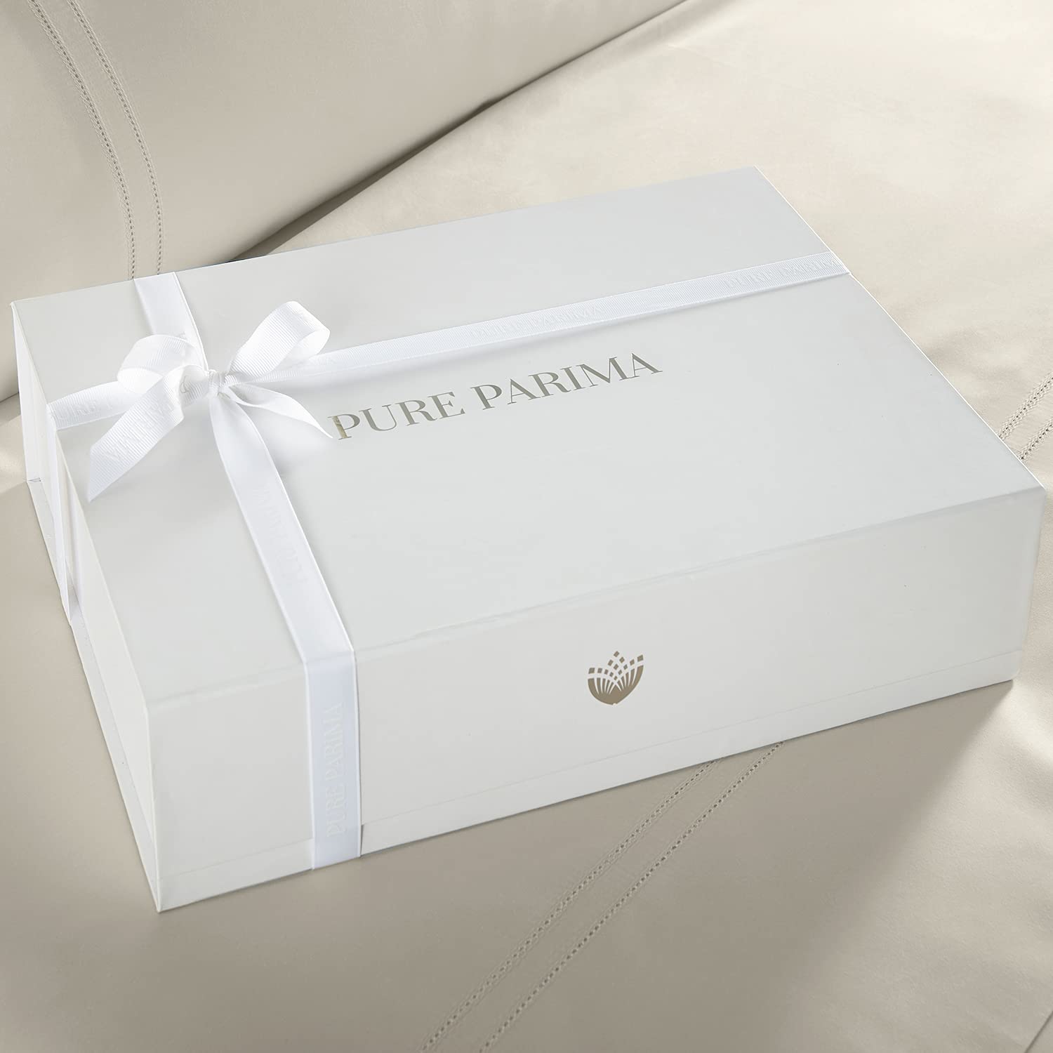 Pure Parima Luxury 100% CEA Certified Egyptian Cotton Sheet Set - Extra-Long Staple, Cool & Breathable Bedding - Ultra Soft Full Size Sheets with Flat Sheet, Fitted Sheet & 2 Pillowcases (Linen) - Perfect for Hot Sleepers & Luxury Bedroom Decor