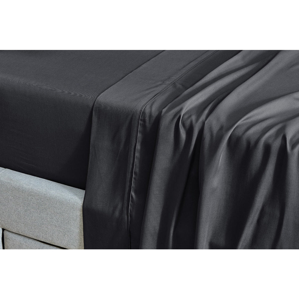 100% Natural Bamboo Bed Sheet Set - Queen Size Charcoal Gray - Soft & Breathable Cooling Sheets for Hot Sleepers - Perfect for Summer Nights & Luxury Bedroom Decor
