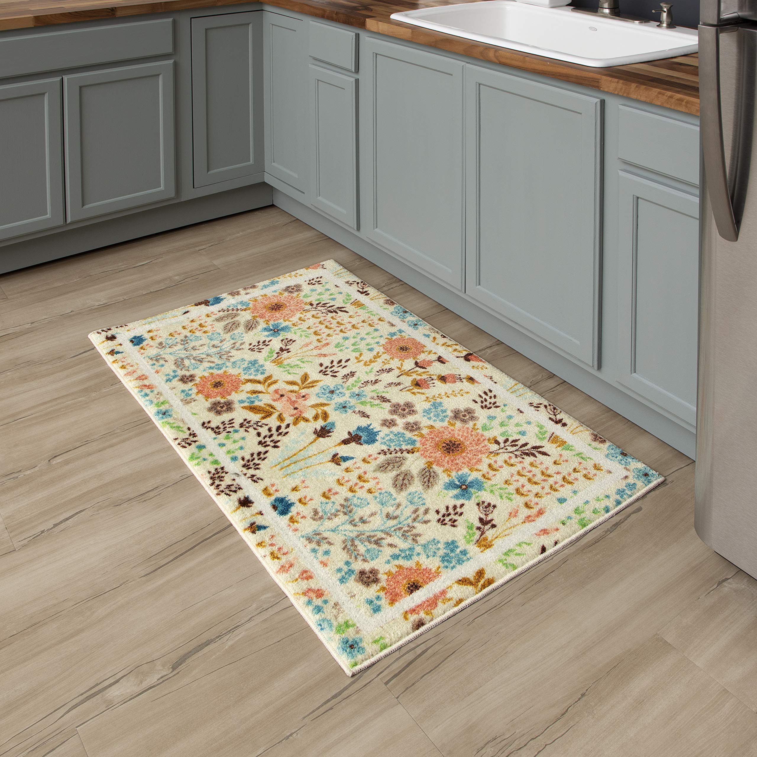 Mohawk Home Machine Washable Summer Kitchen Rug - Floral Non-Slip Floor Mat for Indoor Use, Perfect for Kitchens, Bathrooms, and Entryways