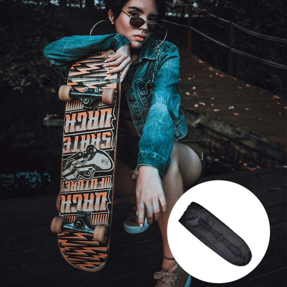 BESPORTBLE Adjustable Skateboard Backpack - Durable Carry Bag for Longboard, Dance Board & Kids Skateboard - Hands-Free Shoulder Strap (Black) - Perfect for Commuting, School & Skate Park Adventures