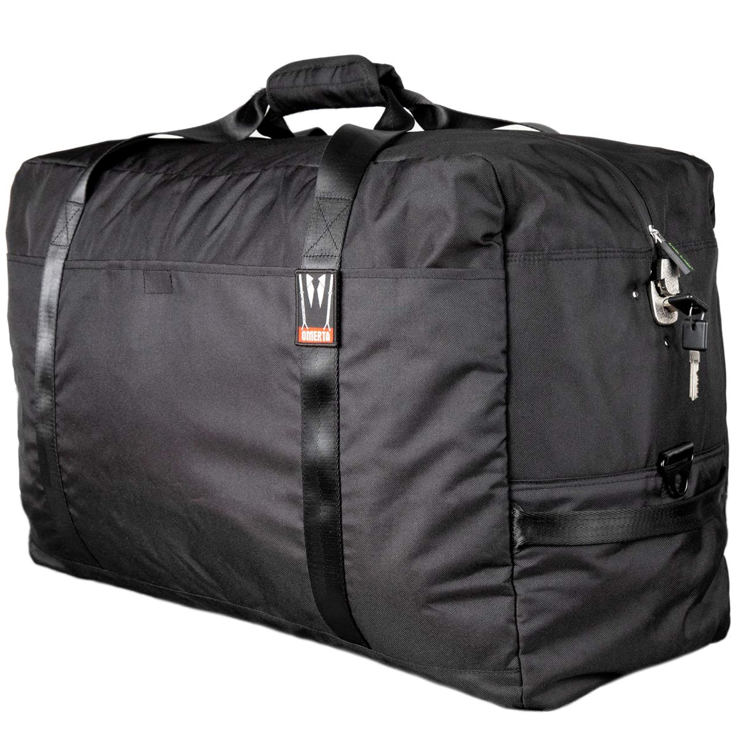 DIME BAGS Odor Proof Cleaner - Large Carbon-Lined Lockable Duffle Bag with Zipper for Travel, Gym & Storage (Black) | Smell Proof & Secure Storage Solution