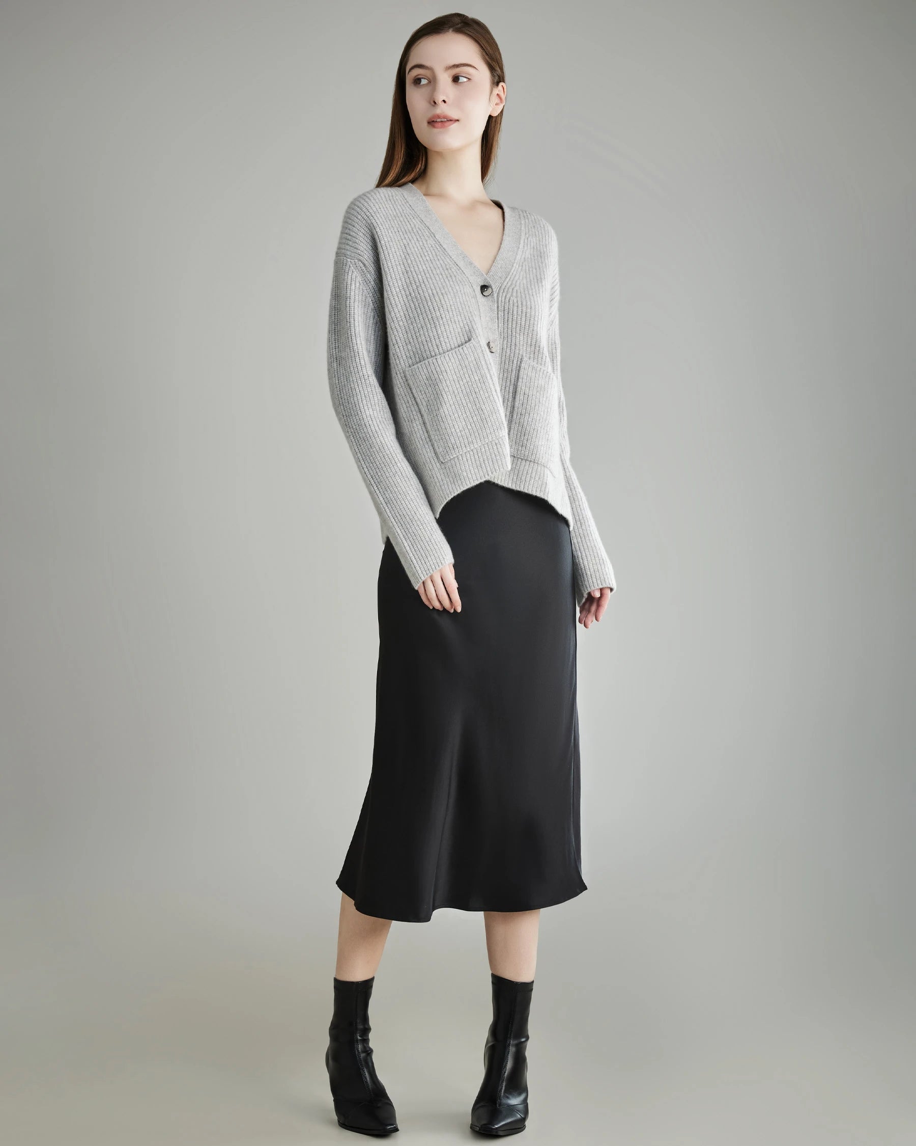 Luxury Soft Cashmere Cardigan Sweater for Women with Pockets - Warm & Cozy Winter Knitwear for Office, Travel & Casual Outfits