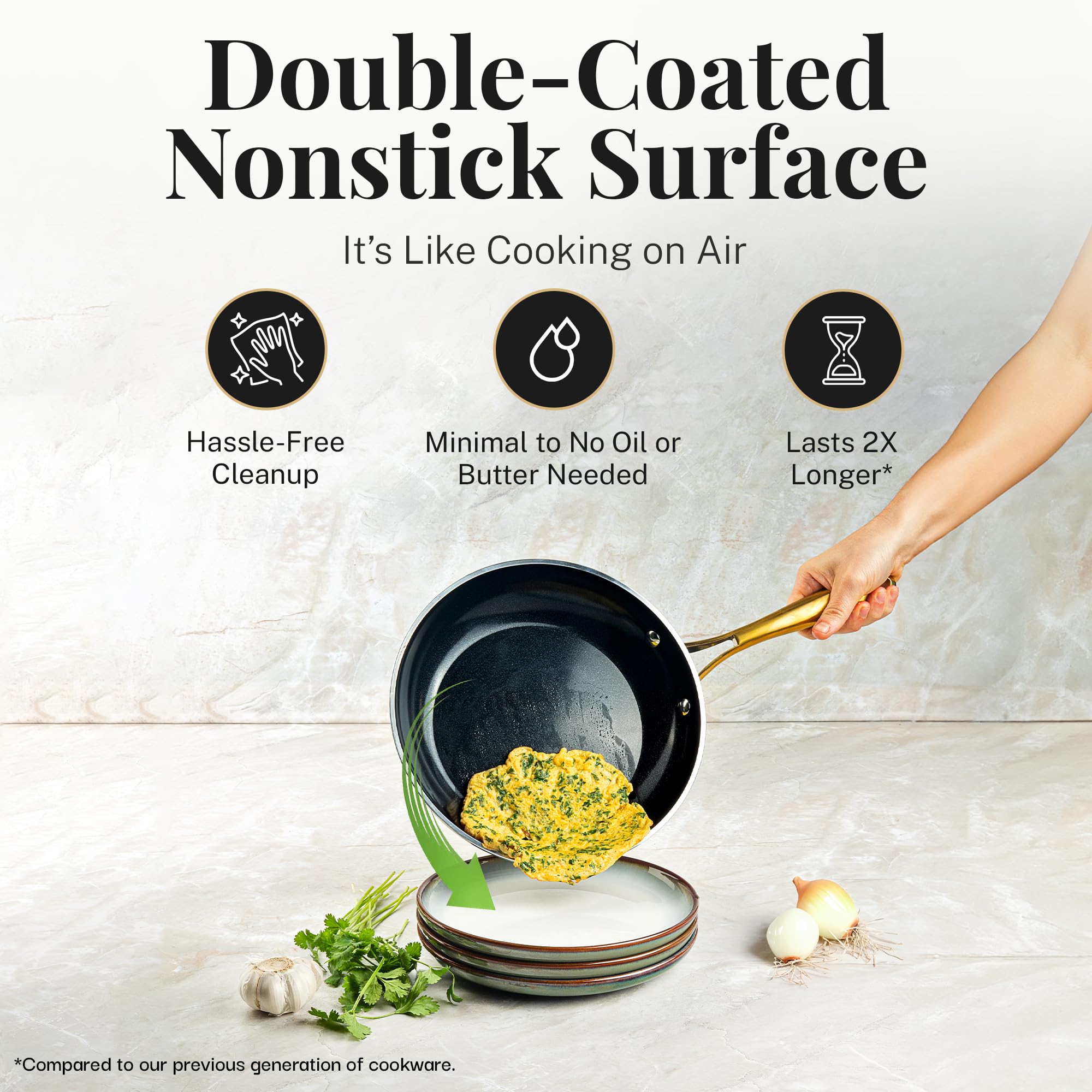 Gotham Steel 15-Piece Ceramic Non-Stick Cookware Set - Pots & Pans Kitchen Collection | Black Gold | Dishwasher Safe & PFOA-Free | Perfect for Frying, Baking & Everyday Cooking