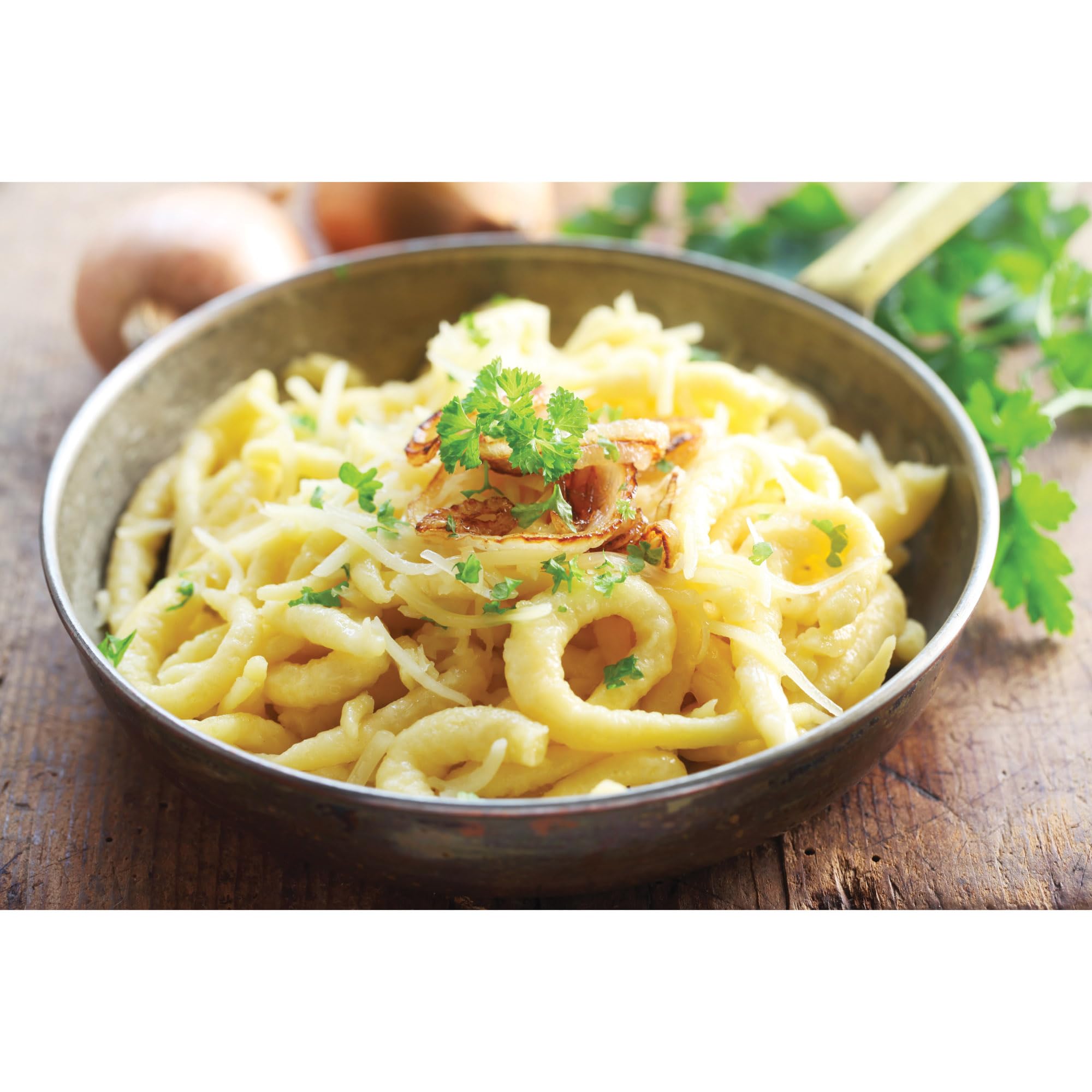 IC Kitchen Spaetzle Noodle Dumpling Maker with Scraper Lid - Fits 10.5 Inch Pots - Perfect for German Cuisine, Homemade Pasta & Dumplings