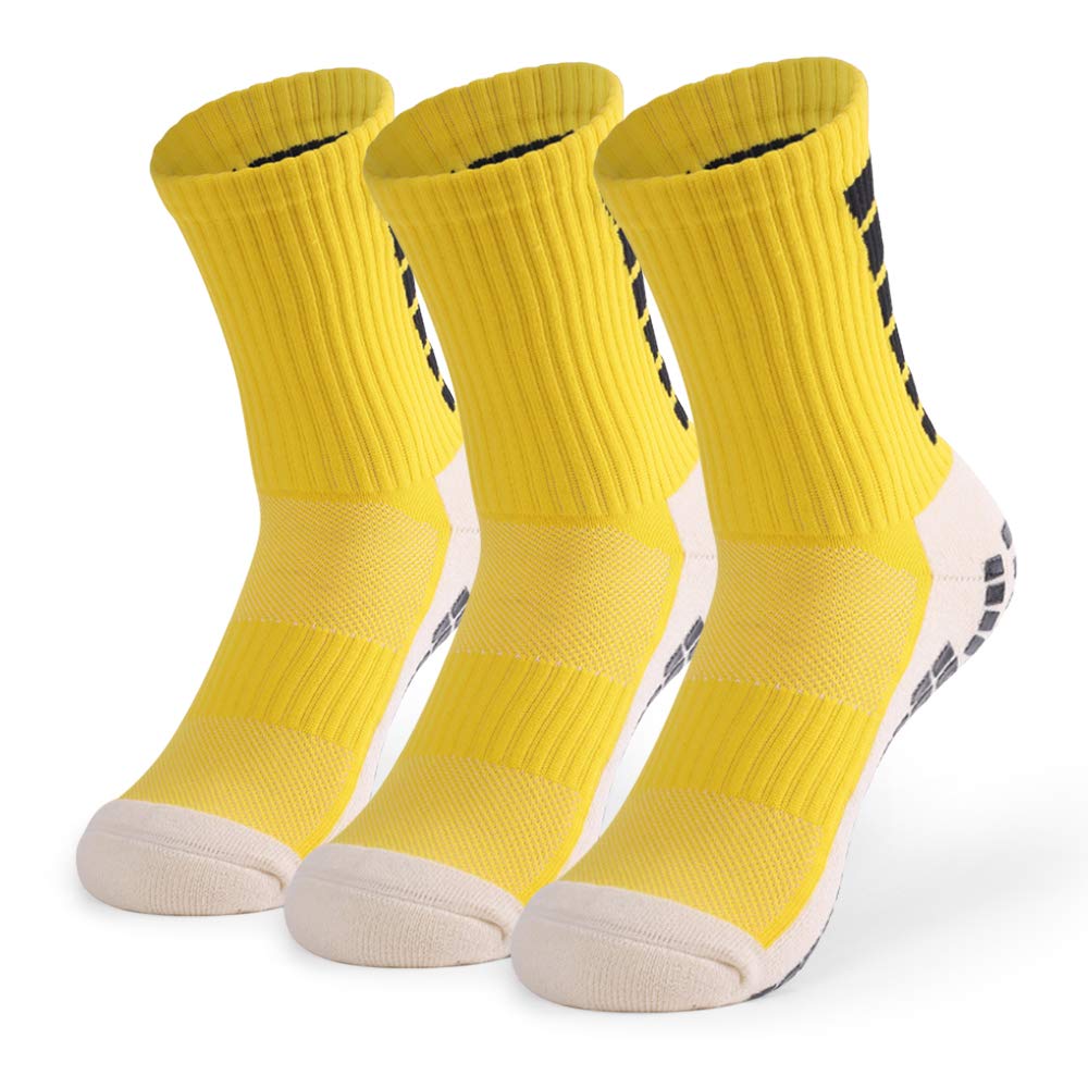 Doorslay Men's Soccer Socks with Anti-Slip Grip Pads - Breathable Athletic Socks for Soccer, Basketball, Volleyball, Running & Hiking - Perfect for Sports Training and Outdoor Activities