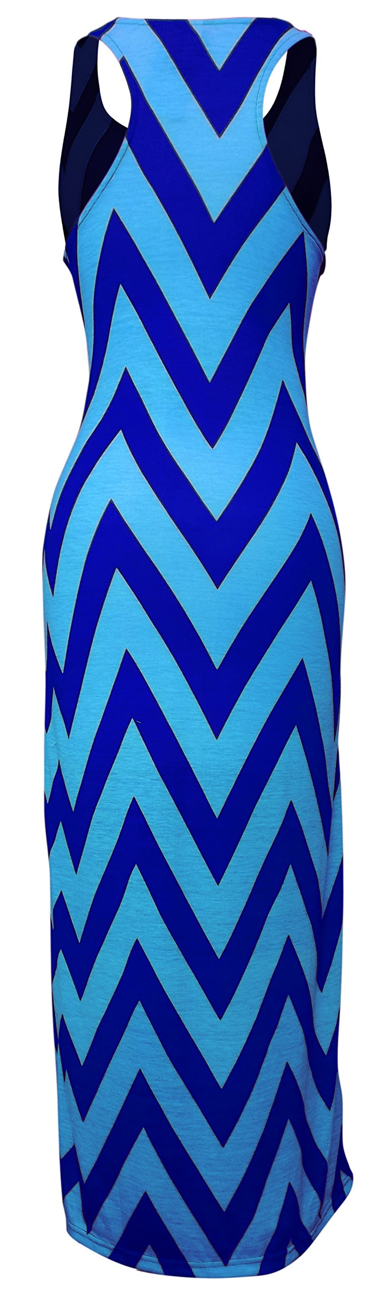 Boho Chic Women's Maxi Dress with Chevron Pattern - Flowy Summer & Spring Long Dress for Beach, Vacation, and Casual Outings