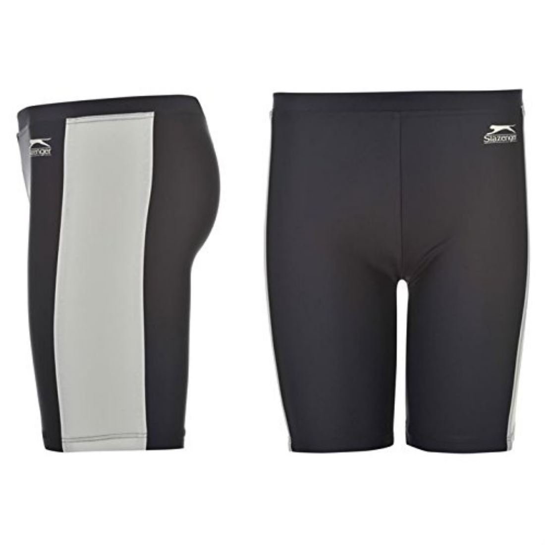 **Slazenger Kids Swimming Jammers for Boys - Elastic Waist Long Swim Shorts, Navy Blue, Size 9-10 (MB) - Perfect for Swim Lessons, Pool Parties & Beach Fun**