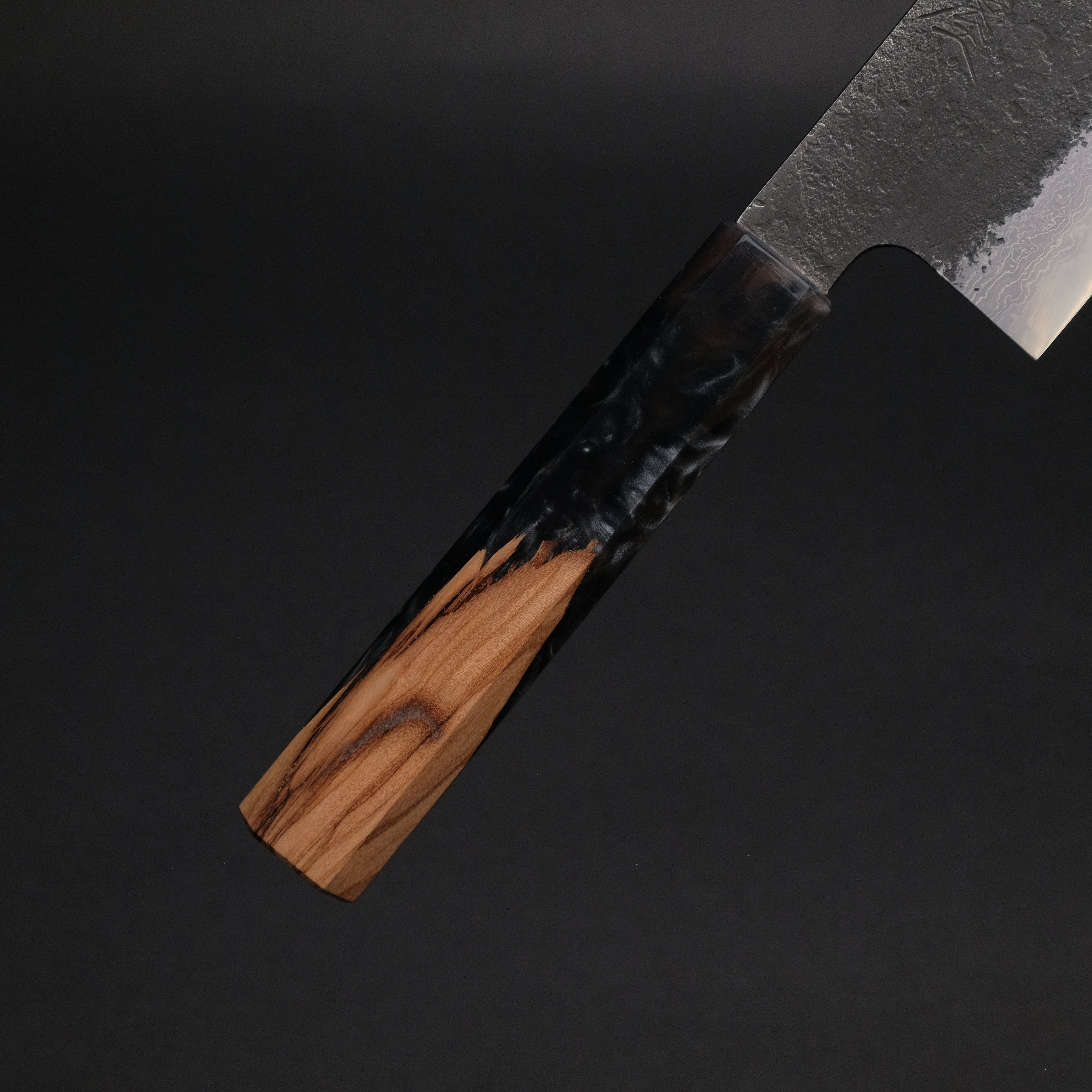 Premium Ajikataya White #2 Nashiji Damascus Nakiri Knife 180mm - Olive Wood & Resin Handle (#52) - Japanese Kitchen Knife for Professional Chefs & Home Cooking, Perfect for Slicing Vegetables, Herbs & Boneless Meat