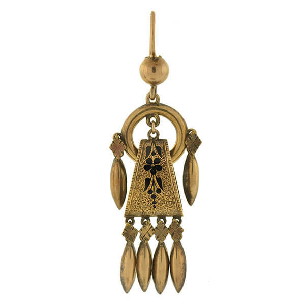 Victorian Style 14kt Gold Fringe Earrings with Intricate Tracery Design - Elegant Vintage Jewelry for Parties, Weddings & Special Occasions