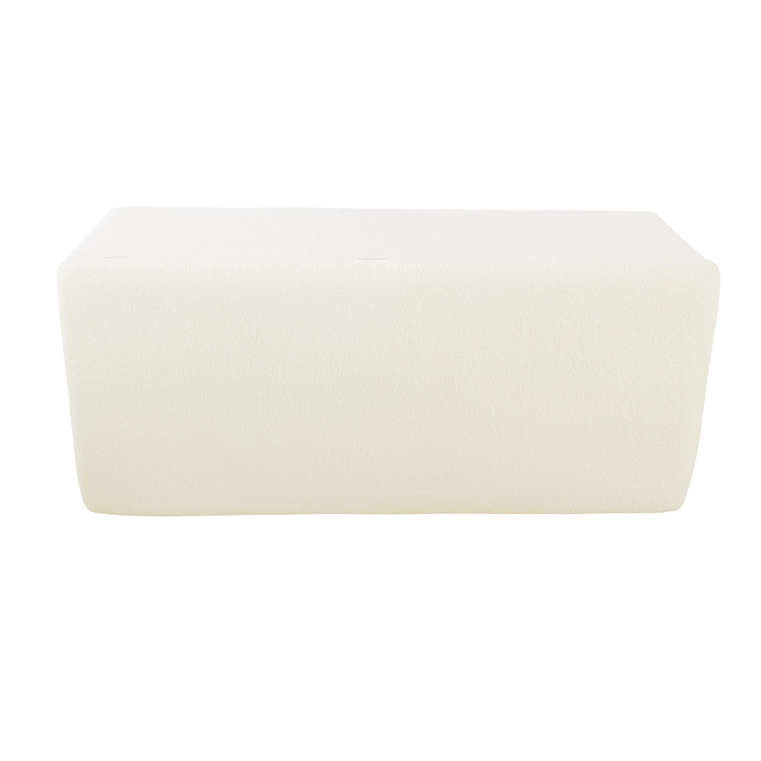 HomePop Storage Bench with Seat - Pearl Cream Rectangle Ottoman for Entryway, Living Room & Bedroom - Stylish & Functional Storage Solution