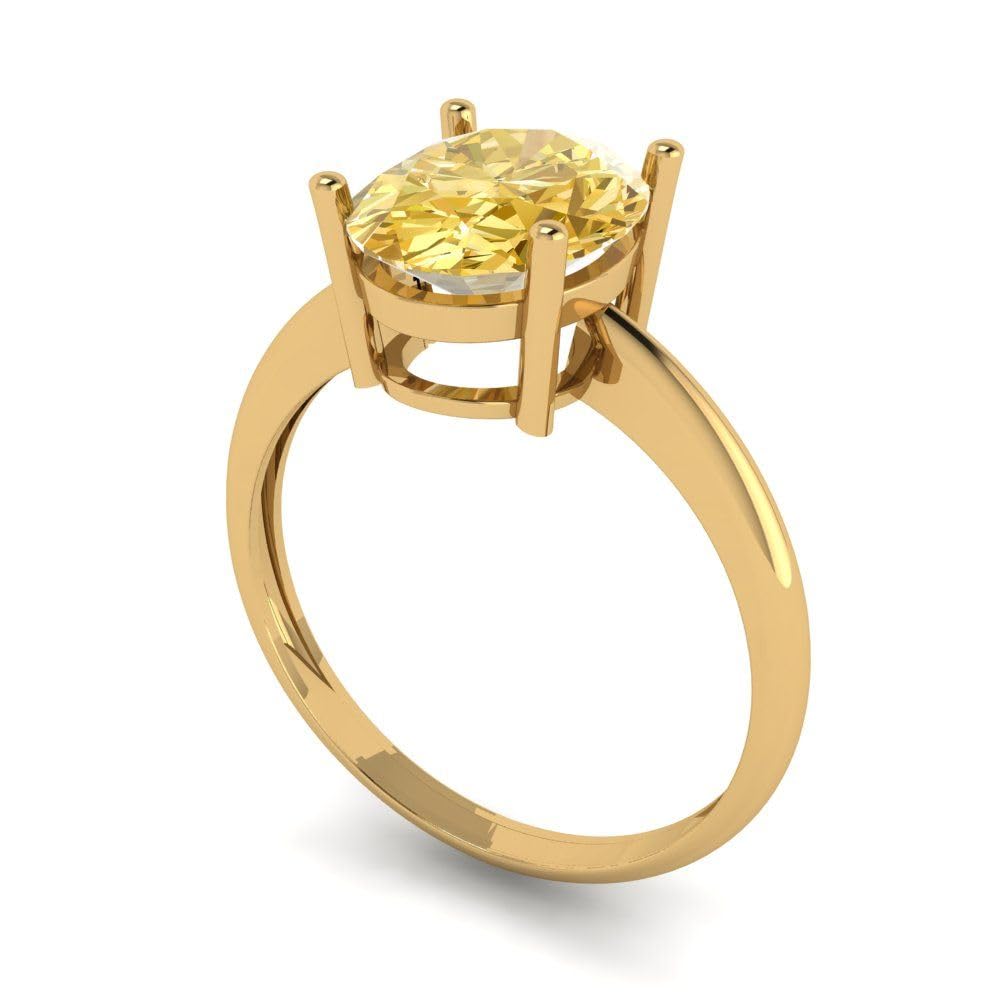 2.5ct Oval Simulated Diamond Ring - 18K Gold for Engagement & Wedding
