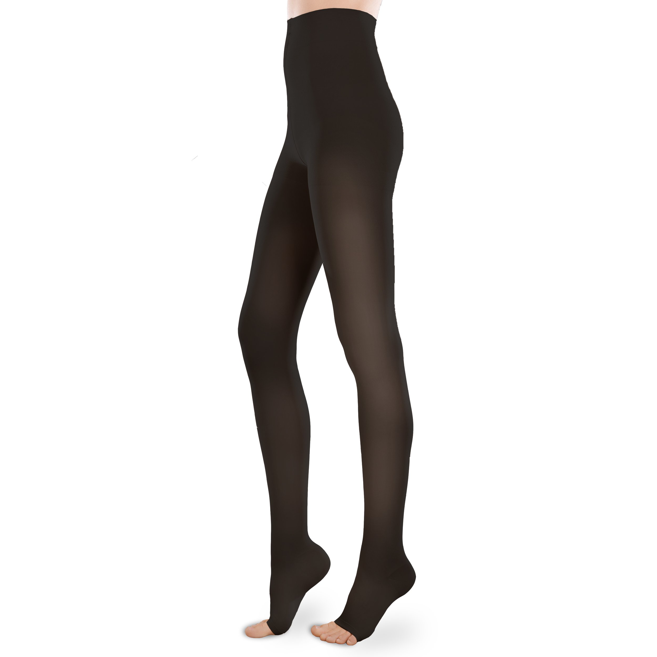 Ease Sheer Women's Open-Toe Support Pantyhose - 20-30mmHg Moderate Compression Nylons for Varicose Veins & Swelling Relief - Comfortable Medical Stockings for Work, Travel & Daily Wear