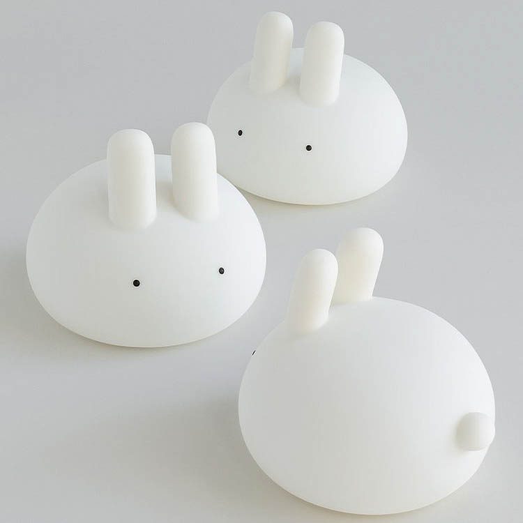 DESIGNSTUFF White Lapin Rabbit Night Light - Cute Nursery Lamp for Kids Room, Bedside Table, Baby Shower Gift & Cozy Bedroom Decor