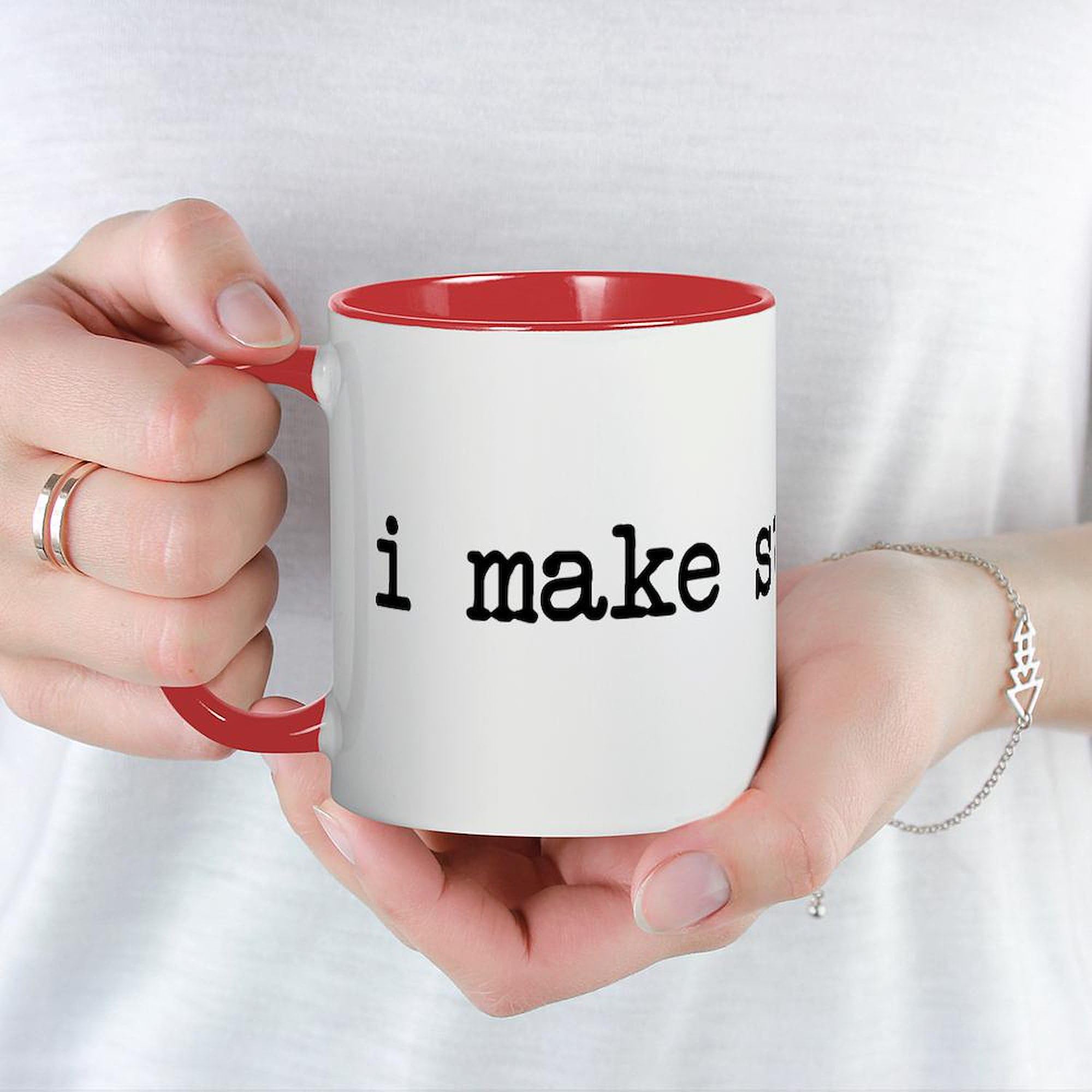 CafePress 11 oz (325 ml) Ceramic Coffee Mug - Funny 'I Make Stuff Up' Design - Perfect for Office, Home & Gifts