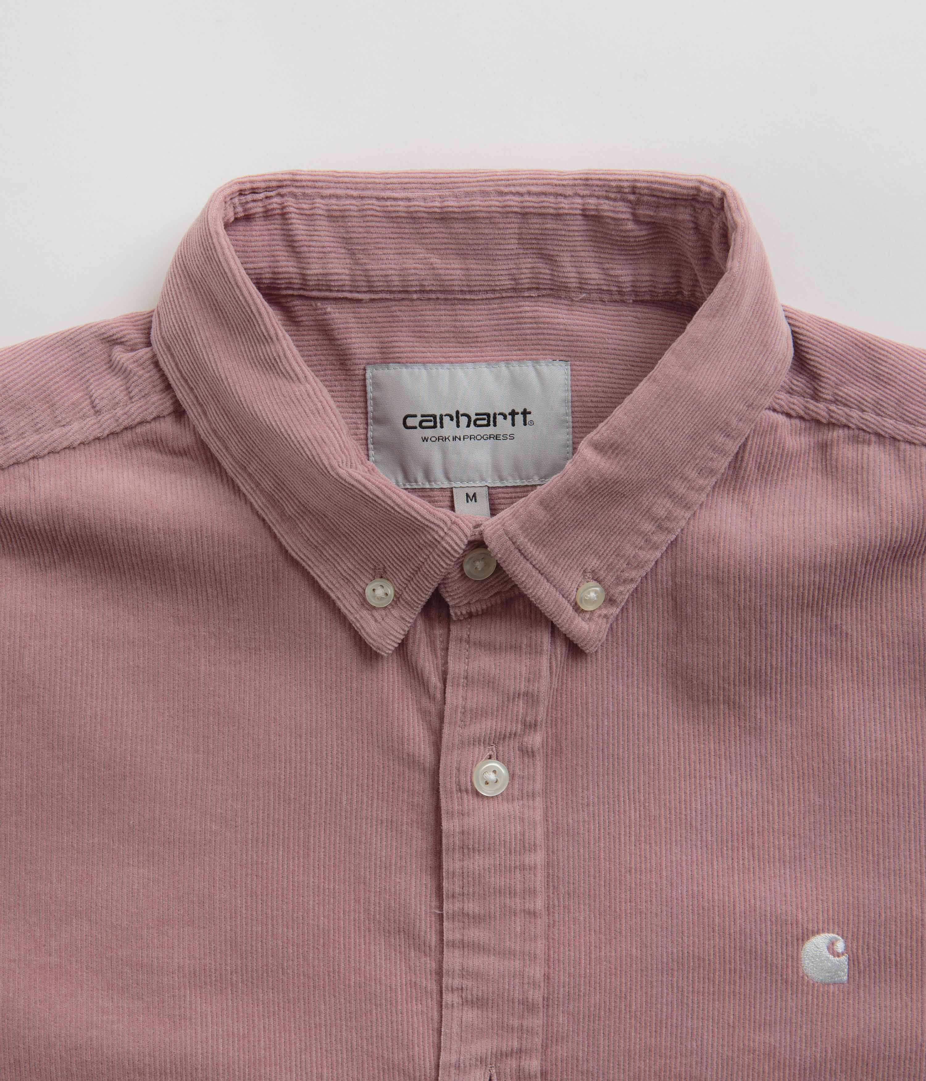 Carhartt Madison Fine Cord Shirt for Men & Women - Soft & Durable Waxed Cotton - Stylish Glassy Pink Shirt - Perfect for Workwear, Outdoor Activities & Casual Wear