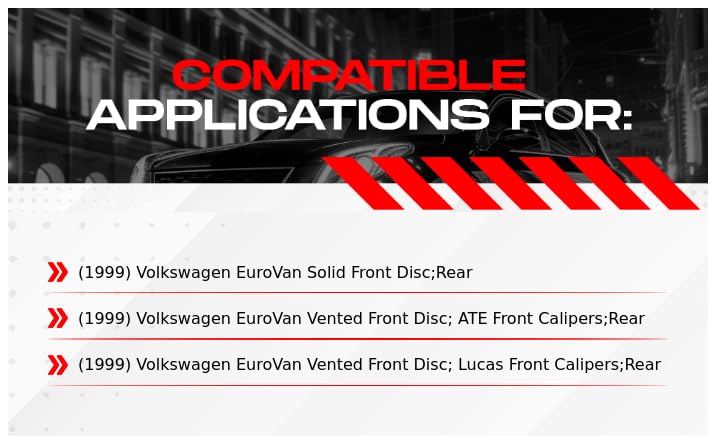 R1 Concepts Rear Brake Pads and Rotors Kit - Ceramic Brake Pads with Drilled Rotors - Complete Hardware Included - Compatible with 1999 Volkswagen EuroVan - Perfect for Daily Driving, Towing & Off-Road Adventures