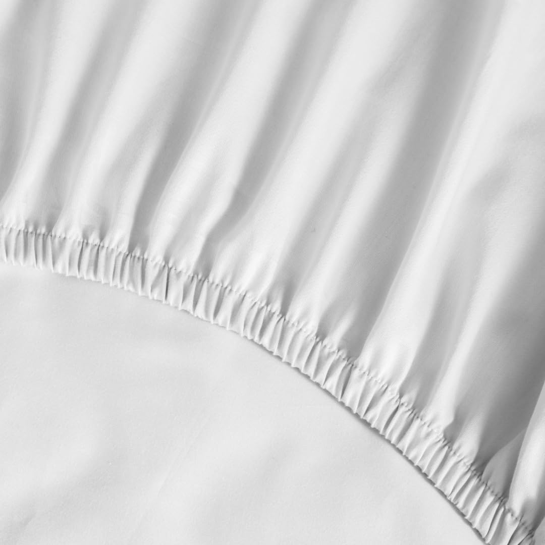 Luxury 100% Peruvian Pima Cotton King Size Bed Sheets Set - 4 Piece 800 Thread Count Sateen Bedding - Breathable & Cooling White Solid Sheets for Hotel, Home & Guest Room Comfort