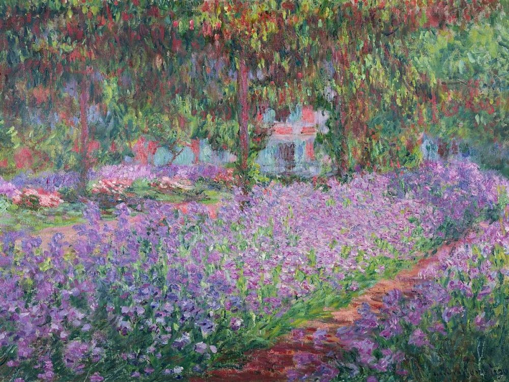 Claude Monet The Artist's Garden at Giverny Fine Art Print - 31x42 Inch Landscape Painting Reproduction on Premium Paper - Perfect for Home Decor, Office Wall Art & Gift Giving