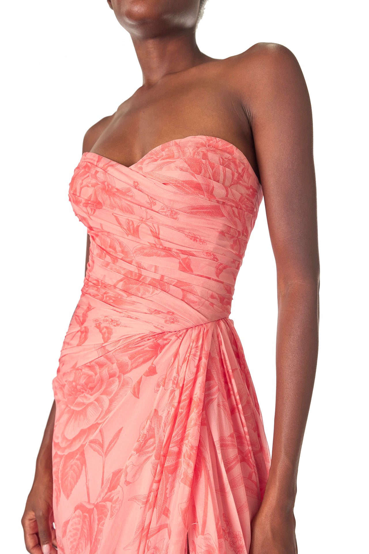 Elegant Draped Chiffon Gown with Detachable Scarf - Formal Evening Dress for Weddings, Prom & Special Occasions