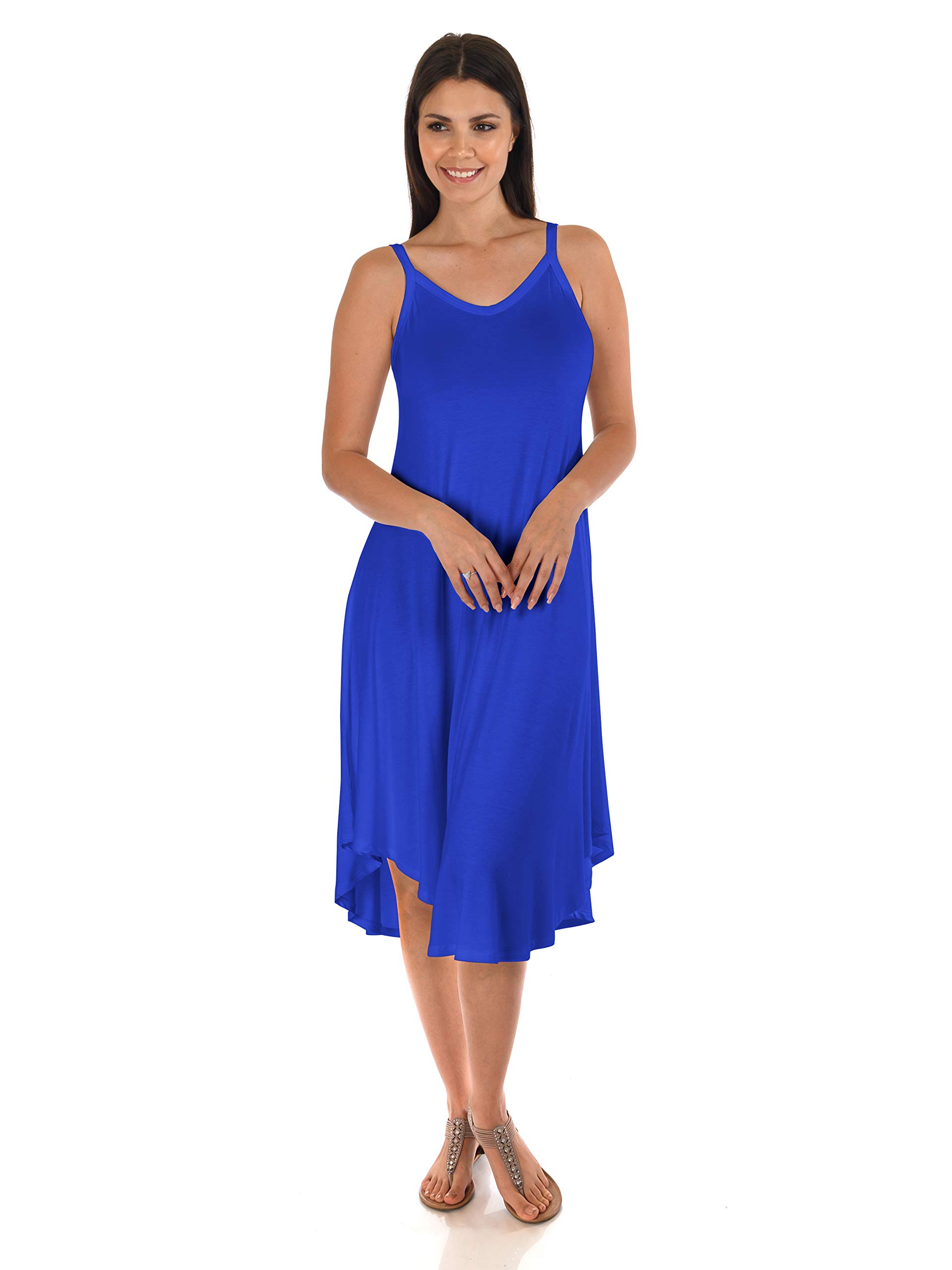 DFF Shop Women's Casual Sleeveless Round Hem Midi Dresses (Size S-5X) - Perfect for Summer Outings, Beach Vacations & Casual Wear