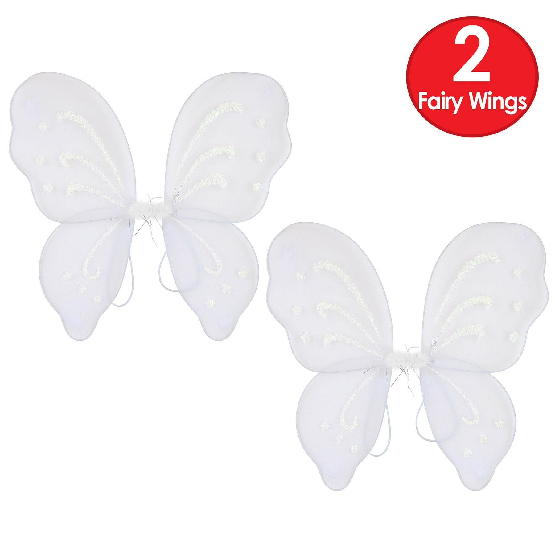 12 Pack Beistle Halloween Nylon Fairy Wings - White Costume Accessories for Kids & Adults - Perfect for Halloween Parties, Cosplay & Dress-Up