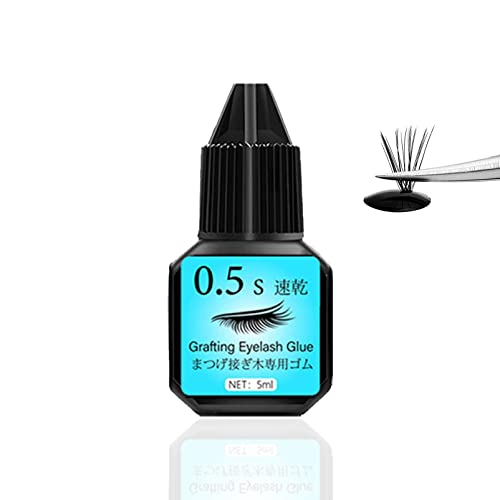 Professional 5ML Black Eyelash Extension Glue - Ultra Strong, 0.5 Sec Quick Dry, Hypoallergenic for Sensitive Eyes, 4-6 Week Retention - Perfect for Salon Professionals & DIY Lash Extensions at Home