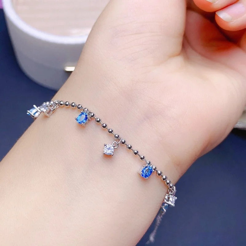 Sagittarius Blue Topaz Chain Bracelet for Women - Elegant Zodiac Jewelry Gift for Birthday, Christmas & Special Occasions | Perfect for Daily Wear, Parties & Gifts