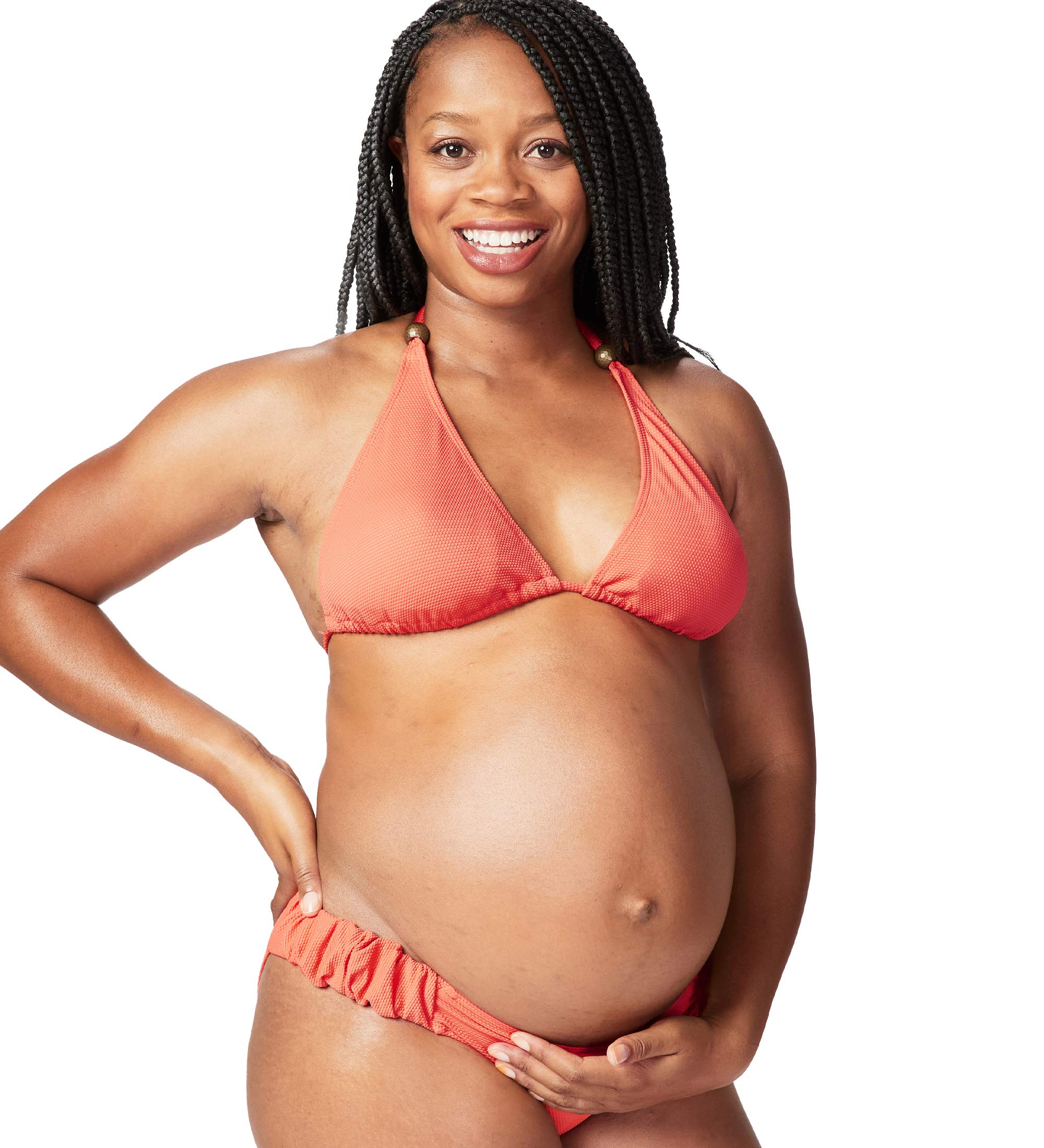 Rosewater Juice Maternity Two-Piece Bikini Set - Comfortable Nursing Swimwear for Pregnant Women (US B-E Cups) - Perfect for Beach Vacations, Poolside Relaxation & Maternity Photoshoots