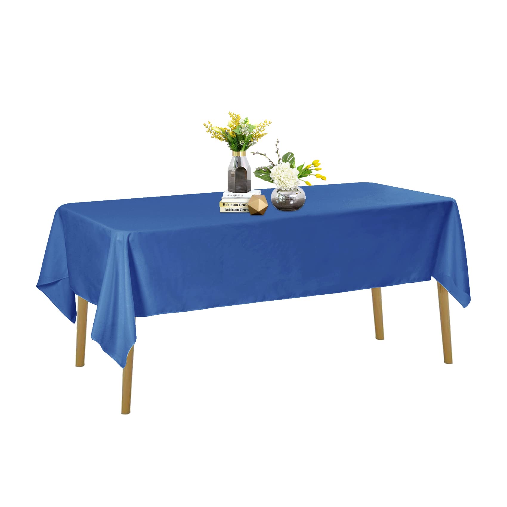 60x102 Inch Mediterranean Blue Rectangle Tablecloth - Stain & Wrinkle Resistant Washable Polyester Table Cover for Dining, Buffet & Wedding Decor - Perfect for Indoor/Outdoor Parties, Holiday Gatherings & Restaurant Use
