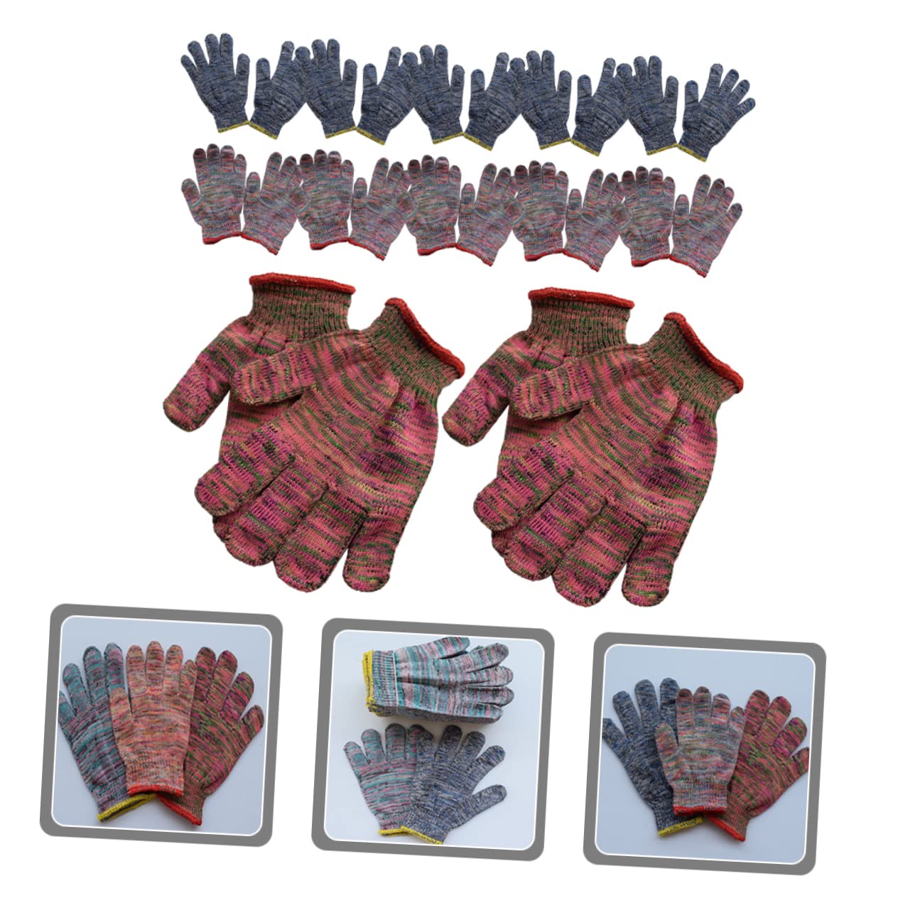 36 Pairs Floral Print Nylon Gloves for Outdoor Sports, Gardening, Weeding & Heavy Duty Work - Durable & Comfortable for Landscaping, Farming & Yard Work
