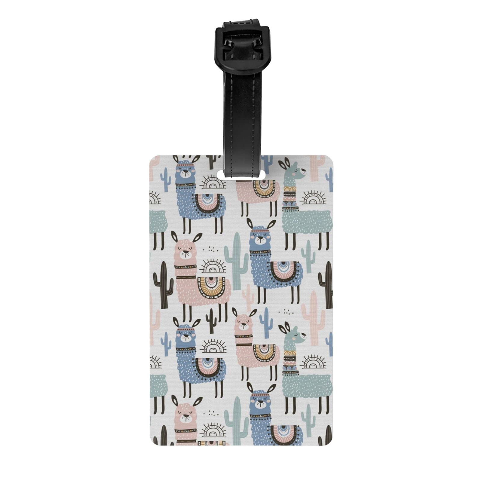 VIRTUALSHELF Alpaca Cactus Luggage Tags - Secure ID Name Labels for Suitcases & Travel Bags (Privacy Protection, Durable Design) - Perfect for Vacation, Business Trips & Airport Identification