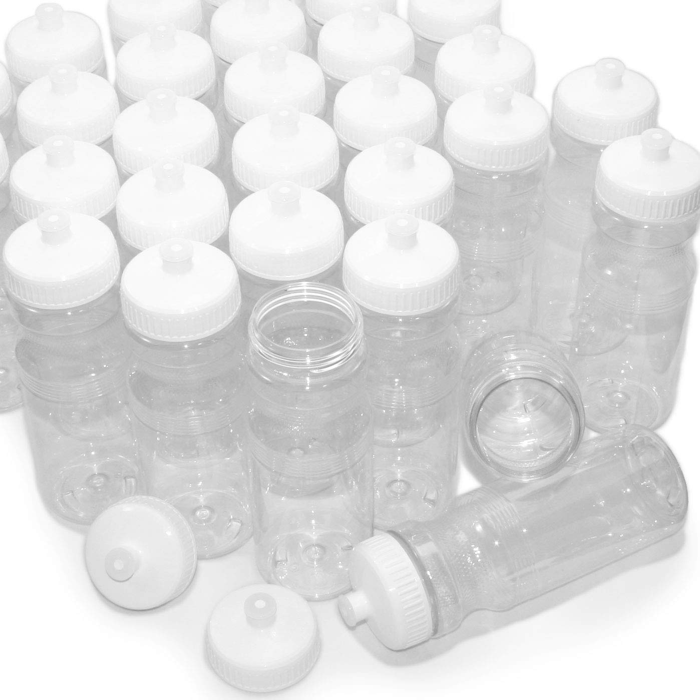 BPA-Free 24oz Water Bottles (100 Pack) - Made in USA | Reusable Plastic Bottles for Office, Gym, School & Outdoor Activities